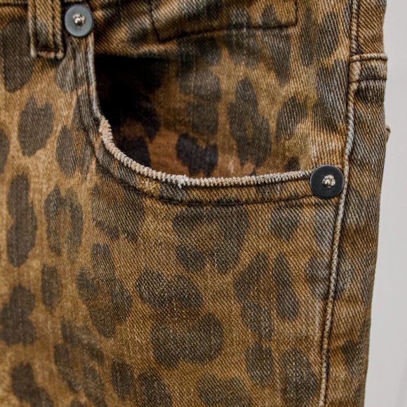 R13 PF/19 Leopard Print High-Rise Skinny Jeans - Picture 7 of 14